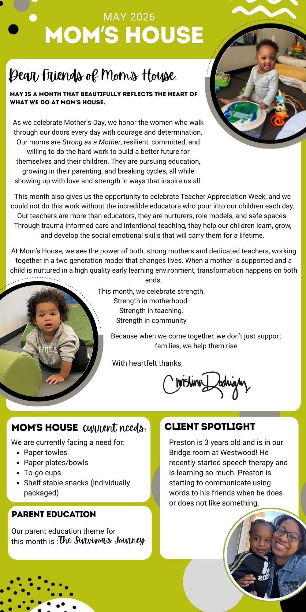 May 2026 Mom's House Newsletter